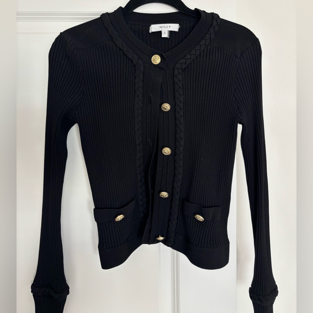 Milly Braided Cardigan